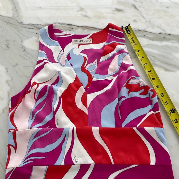 EMILIO PUCCI PINK VISCOSE SILK FLORAL MAXI DRESS MODEL 9EJ146 SIZE IT 44 / US 10 - Picture 12 of 17